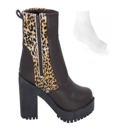 Kit Bota Feminina Pimpinela Cano Curto + Meia - Bota Feminina - Magazine Luiza