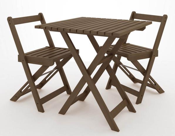 Kit Boteco Mesa Com 2 Cadeiras Cor Stain Nogeuira - 23250 - Mão e formão Menor preço em Kit Boteco Mesa Com 2 Cadeiras Cor Stain Nogeuira - 23250 - Mão e formão