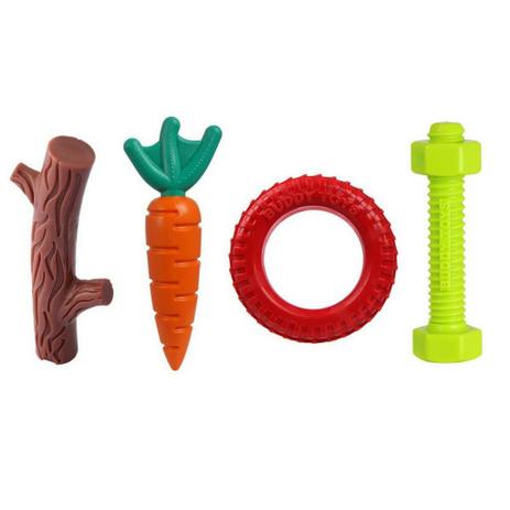 Kit Brinquedo Buddy Toys Graveto, Cenoura, Pneu e Parafuso Nylon Menor preço em Kit Brinquedo Buddy Toys Graveto, Cenoura, Pneu e Parafuso Nylon