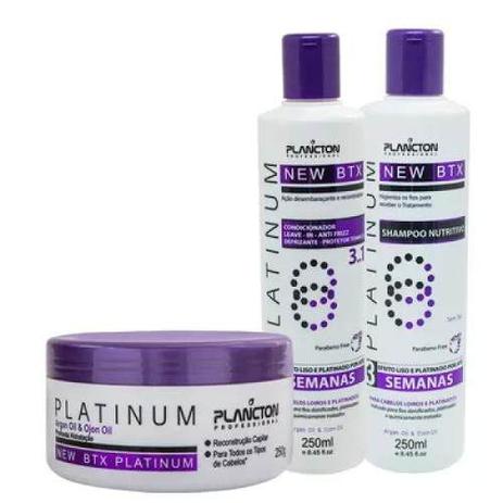 Kit Btx Platinum Shampoo Condicionador E Btx 250g - Plancton Menor preço em Kit Btx Platinum Shampoo Condicionador E Btx 250g - Plancton