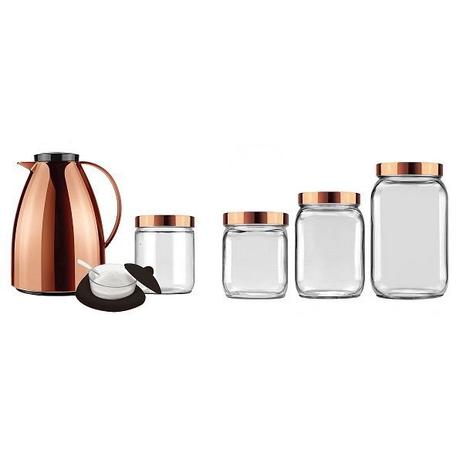 Kit Bule Viena 750ML + KIT 3 Potes Cobre Rose Metalizado Invicta Menor preço em Kit Bule Viena 750ML + KIT 3 Potes Cobre Rose Metalizado Invicta