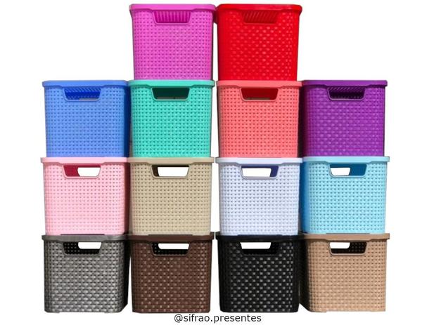 Kit C/ 06 Caixas Organizadora Rattan de 3.5Lts P - Sortidas - Monte Líbano Menor preço em Kit C/ 06 Caixas Organizadora Rattan de 3.5Lts P - Sortidas - Monte Líbano