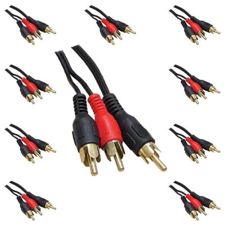 Kit C/ 10 Cabos de Áudio Y RCA 1 RCA p/ 2 RCA 1,8mts - Pgc Menor preço em Kit C/ 10 Cabos de Áudio Y RCA 1 RCA p/ 2 RCA 1,8mts - Pgc