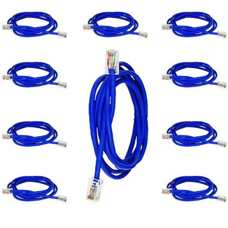 Kit C/ 10 Cabos De Rede Rj45 Montado 1 Metro - Oem Menor preço em Kit C/ 10 Cabos De Rede Rj45 Montado 1 Metro - Oem