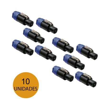 KIT C/ 10 Conectores MXT Speakon 4 Vias Macho em Linha - AC0160K10 - Mxt musical Menor preço em KIT C/ 10 Conectores MXT Speakon 4 Vias Macho em Linha - AC0160K10 - Mxt musical
