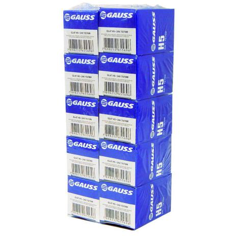 Kit c/ 10 Lâmpadas Automotivas Gauss H5 75/70w Halógena 24v-H5 Menor preço em Kit c/ 10 Lâmpadas Automotivas Gauss H5 75/70w Halógena 24v-H5