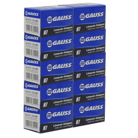 Kit c/ 10 Lâmpadas Automotivas Gauss H7 55w Halógena 12v. - Inmetro H-7 Menor preço em Kit c/ 10 Lâmpadas Automotivas Gauss H7 55w Halógena 12v. - Inmetro H-7