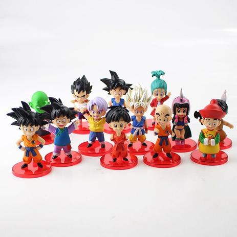 Kit c/ 13 Action Figures Dragon Ball DBZ Goku Bulma Gohan Goten Vegeta Trunks Piccolo Pan Chichi Kuririn - Action figures toy Menor preço em Kit c/ 13 Action Figures Dragon Ball DBZ Goku Bulma Gohan Goten Vegeta Trunks Piccolo Pan Chichi Kuririn - Action figures toy