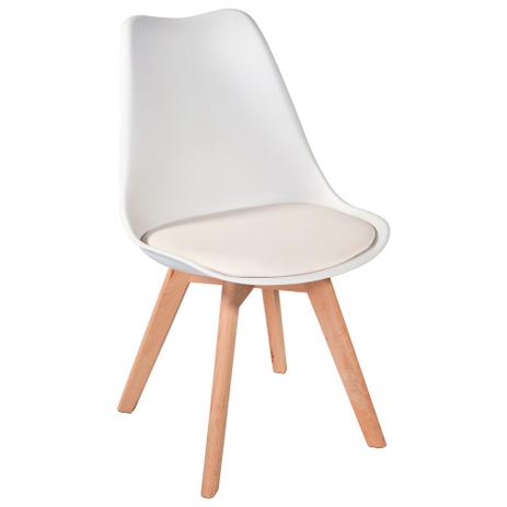 Kit c/ 2 Cadeiras Charles Eames em Abs Almofadada Base Madeira Umix 333 Branca - Universal mix Menor preço em Kit c/ 2 Cadeiras Charles Eames em Abs Almofadada Base Madeira Umix 333 Branca - Universal mix