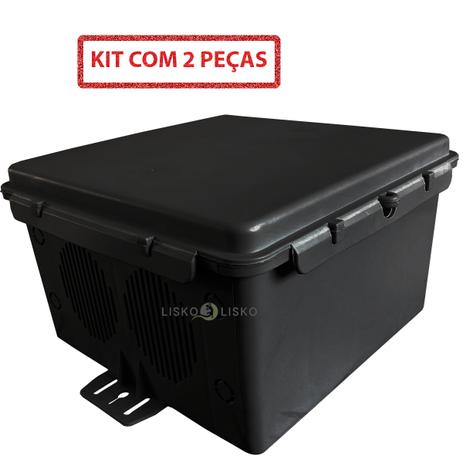 Kit C/ 2 Caixa Hermética Preta Plus 25x25x15cm Multiuso - Multitoc Menor preço em Kit C/ 2 Caixa Hermética Preta Plus 25x25x15cm Multiuso - Multitoc