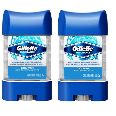 Kit c/ 2 Desodorantes Gillette Gel Cool Wave 82g Menor preço em Kit c/ 2 Desodorantes Gillette Gel Cool Wave 82g