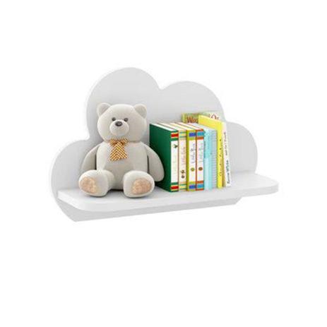 Kit C/2 Prateleiras Nuvem Decorativas em MDF Branco Premium Multimóveis Menor preço em Kit C/2 Prateleiras Nuvem Decorativas em MDF Branco Premium Multimóveis
