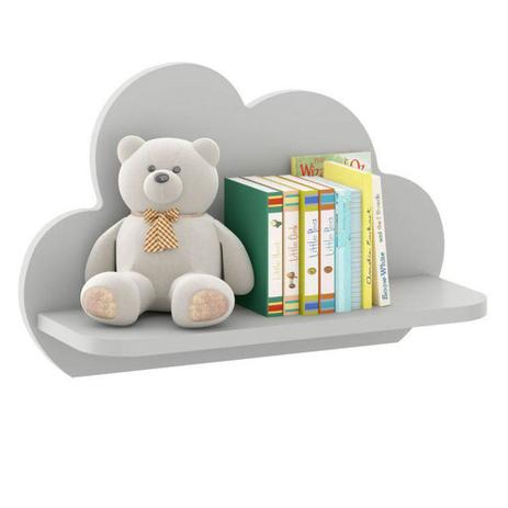 Kit C/2 Prateleiras Nuvem Decorativas em MDF Cinza Multimóveis Menor preço em Kit C/2 Prateleiras Nuvem Decorativas em MDF Cinza Multimóveis
