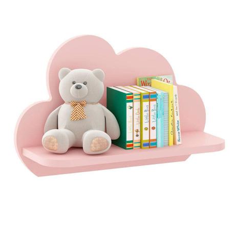 Kit C/2 Prateleiras Nuvem Decorativas em MDF Rosa Multimóveis Menor preço em Kit C/2 Prateleiras Nuvem Decorativas em MDF Rosa Multimóveis
