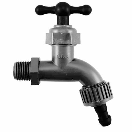 Kit c/20 Torneira Preta de Cinza Plastico 3/4 c/Bico Politim Menor preço em Kit c/20 Torneira Preta de Cinza Plastico 3/4 c/Bico Politim