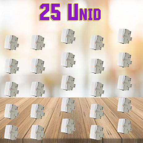 Kit c/ 25 Unidades de Interruptor de Tomada Simples Liga/Desliga Linha Sleek 10A Margirius Branco Menor preço em Kit c/ 25 Unidades de Interruptor de Tomada Simples Liga/Desliga Linha Sleek 10A Margirius Branco