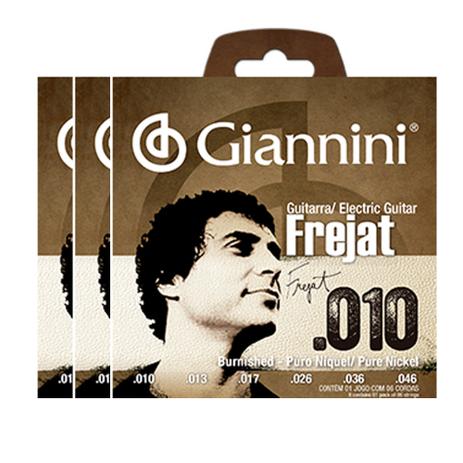 KIT C/ 3 Encordoamentos Giannini P/ Guitarra SSGPNFJ Frejat 0.10-0.46 - EC0179K3 Menor preço em KIT C/ 3 Encordoamentos Giannini P/ Guitarra SSGPNFJ Frejat 0.10-0.46 - EC0179K3