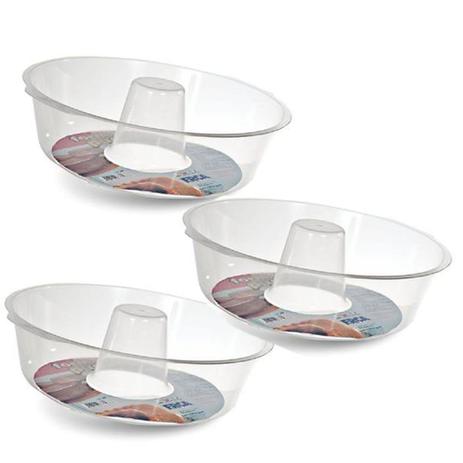 Kit C/ 3 Forma Bolo E Pudim 24 Cm Especial Microondas - 1504 - Injetemp Menor preço em Kit C/ 3 Forma Bolo E Pudim 24 Cm Especial Microondas - 1504 - Injetemp
