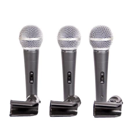 Kit c/3 Mic. c/fio supercardioides - KIT-LCM1800 - LEXSEN Menor preço em Kit c/3 Mic. c/fio supercardioides - KIT-LCM1800 - LEXSEN