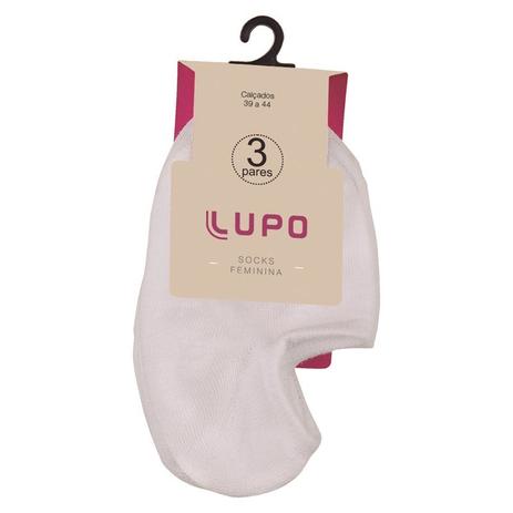 Kit c/3 pares de meia sapatilha 4270 - lupo - branco/branco/branco Menor preço em Kit c/3 pares de meia sapatilha 4270 - lupo - branco/branco/branco