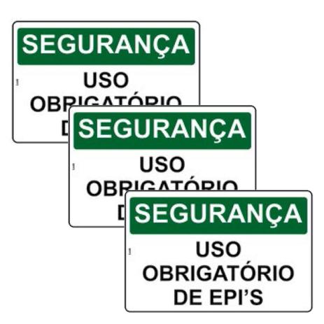 Kit c/ 3 placas de sinalização - obrigatório uso de epis - 20x30 - Look Menor preço em Kit c/ 3 placas de sinalização - obrigatório uso de epis - 20x30 - Look