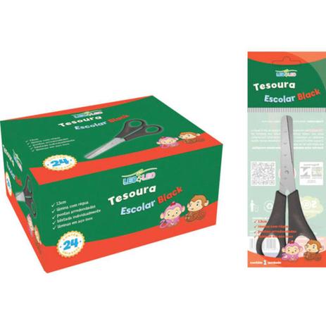 Kit c/ 3 Tesoura Escolar Ponta Redonda 13 Cm c/ Escala - 101445 - Leonora Menor preço em Kit c/ 3 Tesoura Escolar Ponta Redonda 13 Cm c/ Escala - 101445 - Leonora