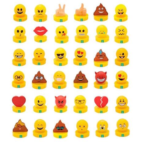 Kit C/ 36 Carimbos Figuras Imoji BR515 - Multilaser Menor preço em Kit C/ 36 Carimbos Figuras Imoji BR515 - Multilaser