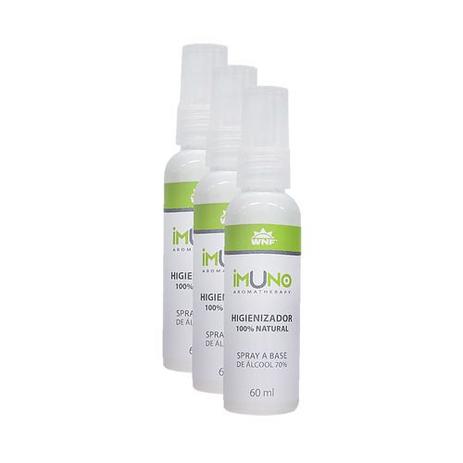 Kit c/ 3un Imuno Aromatherapy Spray Higienizador Natural Álcool 70% 60ml - WNF Menor preço em Kit c/ 3un Imuno Aromatherapy Spray Higienizador Natural Álcool 70% 60ml - WNF