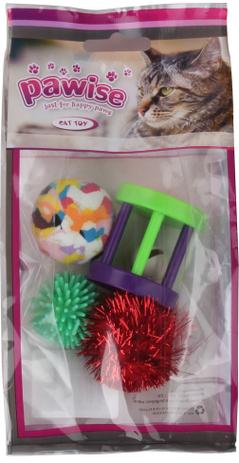 Kit c/ 4 Brinquedos Bolas p/ Gato Pawise Menor preço em Kit c/ 4 Brinquedos Bolas p/ Gato Pawise