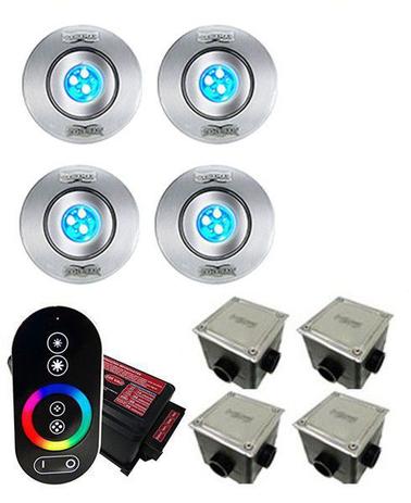 Kit c/ 4 Leds Iluminação p/ Piscinas até 72m² Sodramar Hiper Led - Rgb 9W 50mm + Comando Touch Menor preço em Kit c/ 4 Leds Iluminação p/ Piscinas até 72m² Sodramar Hiper Led - Rgb 9W 50mm + Comando Touch