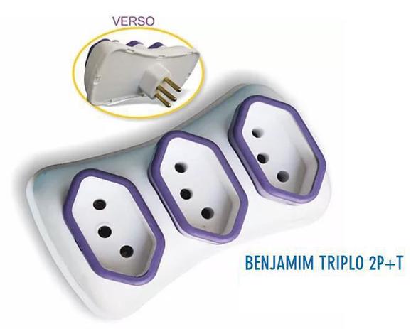 Kit c/ 5 Benjamin Triplo c/ Terra 10A 127W 7,5x10cm - 105464 - Celuz / plastimar Menor preço em Kit c/ 5 Benjamin Triplo c/ Terra 10A 127W 7,5x10cm - 105464 - Celuz / plastimar