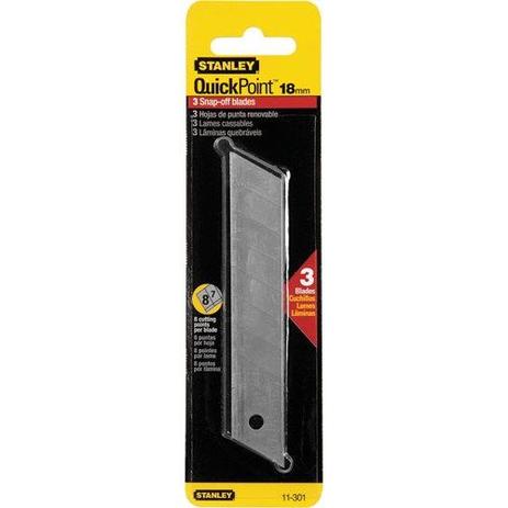 KIT C/ 5 CARTELAS C/ 3 LÂMINAS P/ ESTILETE 18mm STANLEY - 11-301-5 Menor preço em KIT C/ 5 CARTELAS C/ 3 LÂMINAS P/ ESTILETE 18mm STANLEY - 11-301-5