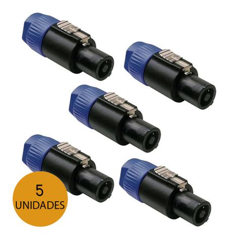 KIT C/ 5 Conectores MXT Speakon 4 Vias Macho em Linha - AC0160K5 - Mxt musical Menor preço em KIT C/ 5 Conectores MXT Speakon 4 Vias Macho em Linha - AC0160K5 - Mxt musical