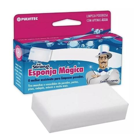 Kit c/6 Esponja Mágica Mr. Strong Original Limpa Parede Inox Menor preço em Kit c/6 Esponja Mágica Mr. Strong Original Limpa Parede Inox
