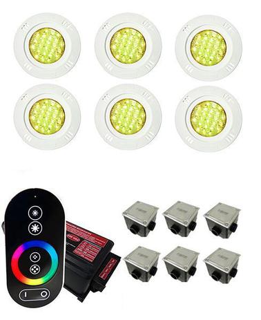 Kit c/ 6 Leds Iluminação p/ Piscinas até 36m² Sodramar Smd 5W + Comando Touch para led Menor preço em Kit c/ 6 Leds Iluminação p/ Piscinas até 36m² Sodramar Smd 5W + Comando Touch para led