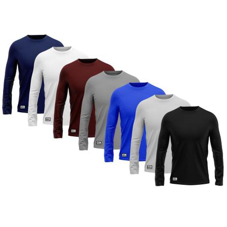 Kit c 7 Camisetas Camisas MXC BRASIL Manga Longa Lisa Proteção Solar UV +50 Preta Azul Vinho Cinza Branca Menor preço em Kit c 7 Camisetas Camisas MXC BRASIL Manga Longa Lisa Proteção Solar UV +50 Preta Azul Vinho Cinza Branca