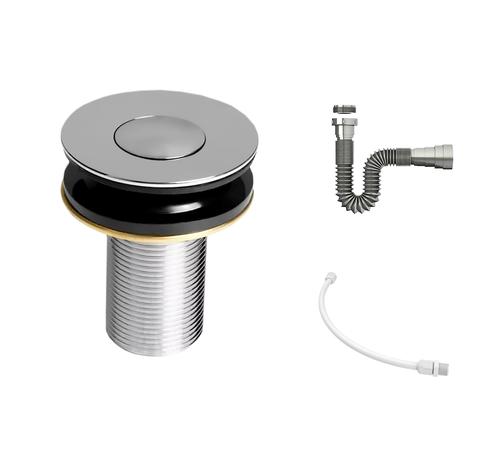 Kit C/Válvula Click Up 7/8”b + Sifão Cromado + Flexível - Compace Menor preço em Kit C/Válvula Click Up 7/8”b + Sifão Cromado + Flexível - Compace
