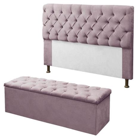 Kit Cabeceira + Calçadeira Baú Mirage Casal 140cm - Móveis Renascer é boa?