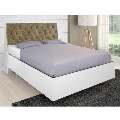 Kit Cabeceira Isis com Cama Super Box para Colchão 138 Branco/Bege - Framar Menor preço em Kit Cabeceira Isis com Cama Super Box para Colchão 138 Branco/Bege - Framar