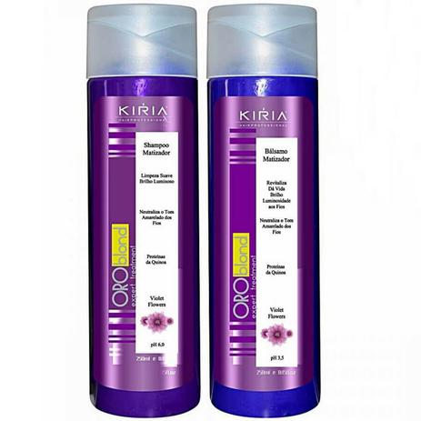 Kit Cabelo Louro Matizador Shampoo E Bálsamo Kiria Ouroblond 2x250ml - Kiria hair Menor preço em Kit Cabelo Louro Matizador Shampoo E Bálsamo Kiria Ouroblond 2x250ml - Kiria hair
