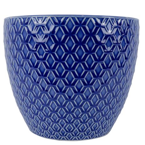 Kit Cachepot Azul Em Cerâmica 2 Peças - Mart Menor preço em Kit Cachepot Azul Em Cerâmica 2 Peças - Mart