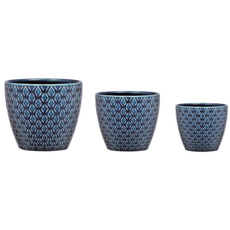 Kit Cachepot Azul - Mart Menor preço em Kit Cachepot Azul - Mart