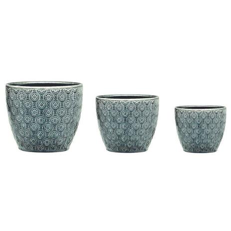 Kit cachepot verde em ceramica - 3 pcs - Mart Menor preço em Kit cachepot verde em ceramica - 3 pcs - Mart