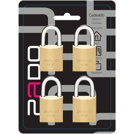 Kit cadeado pado seg.igual 30mm blis. 4 unidades Menor preço em Kit cadeado pado seg.igual 30mm blis. 4 unidades