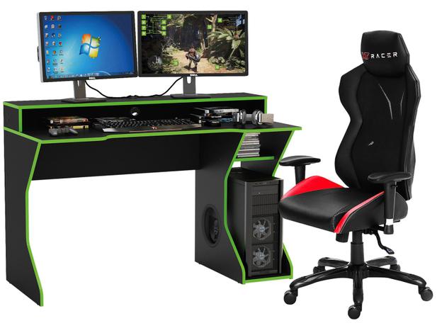 kit Cadeira Gamer XT Racer Reclinável - Preta e Vermelha + Mesa para Computador Menor preço em kit Cadeira Gamer XT Racer Reclinável - Preta e Vermelha + Mesa para Computador