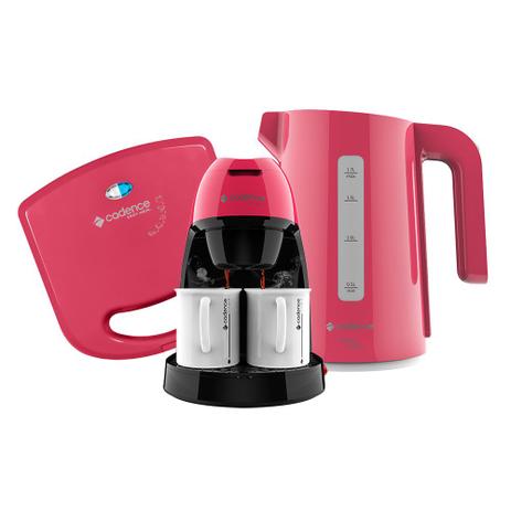 Kit Cadence Colors Rosa Doce - Cafeteira - Chaleira - Sanduicheira Menor preço em Kit Cadence Colors Rosa Doce - Cafeteira - Chaleira - Sanduicheira