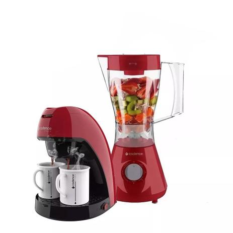 Kit Cafeteira Elétrica e liquidificador Cadence Vermelho 127v++ Menor preço em Kit Cafeteira Elétrica e liquidificador Cadence Vermelho 127v++