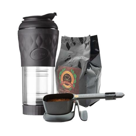 Kit Cafeteira Portátil Pressca 350ml Preto, Balança Dosadora Dose Certa, Café Exato Gourmet 250g em Pó Menor preço em Kit Cafeteira Portátil Pressca 350ml Preto, Balança Dosadora Dose Certa, Café Exato Gourmet 250g em Pó