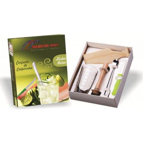 Kit Caipirinha Ou Drinks E Coquetel Com 5 Peças Madefer inox Menor preço em Kit Caipirinha Ou Drinks E Coquetel Com 5 Peças Madefer inox