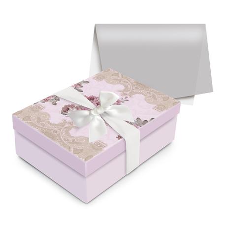 Kit Caixa C/Papel Seda Laço Presente Flores Rosa P - Cromus Menor preço em Kit Caixa C/Papel Seda Laço Presente Flores Rosa P - Cromus